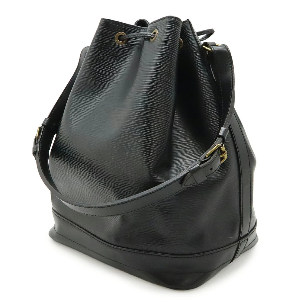 Louis Vuitton Noir Shoulder Drawstring Semi Hobo Noe Epi Bag Shoulder Black